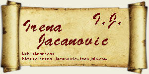 Irena Jacanović vizit kartica